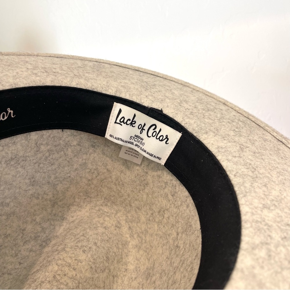 Lack of Color Carlo Mack 100% Wool Grey Fedora Boho Cowgirl Indie Hat Medium - Picture 9 of 11